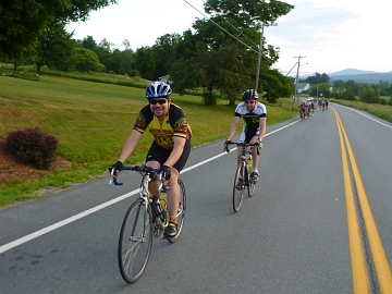 Riders climbing out of North Troy