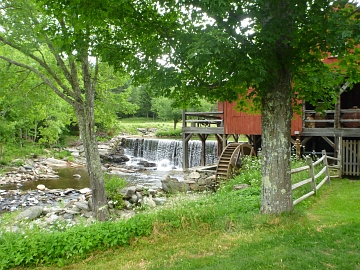 Waterfall at mill pond dam